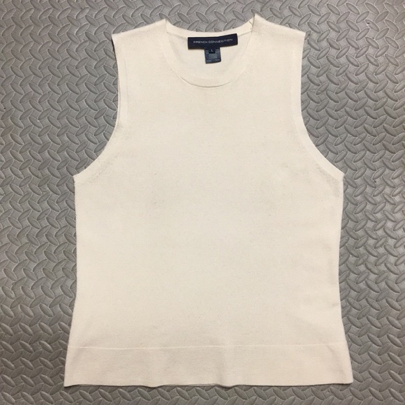 French Connection Sweaters - French Connection Ivory sleeveless sweater vest L French Connection Sweaters - French Connection Ivory sleeveless sweater vest L